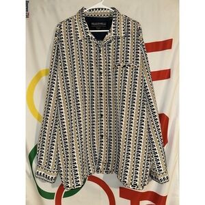 Vintage Y2K Pelle Pelle Button Up Shirt 2XL AOP Loop Collar Long Sleeve